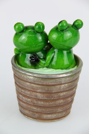 Inspirational Frogs in a Pot. Hope & Love set of 2