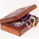 Carved Hamsa Hand Wooden Box