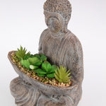 Décor Buddha Holding Succulents