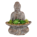 33cm Décor Buddha with Succulents