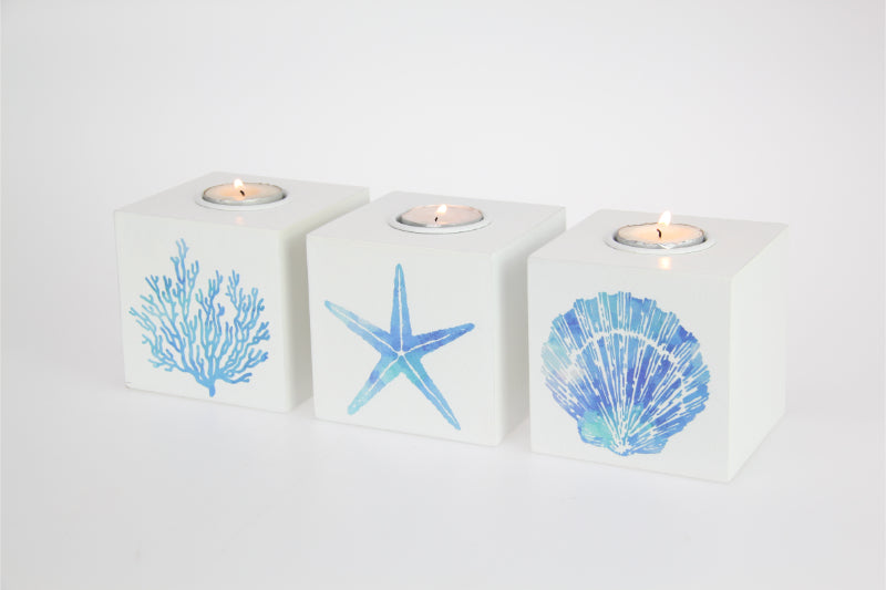 Tea-light Candle Holder with Sealife Design