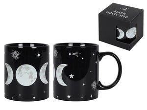 Triple Moon Goddess Black/White Mug (Gift Box)