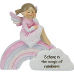 Fairy on Rainbow with Cute Inspirational Quote