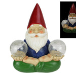 30cm Meditating Yoga Gnome with Twin Solar Light