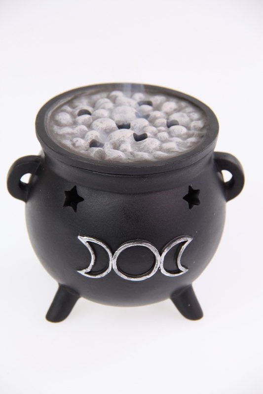 Triple Moon Incense Cone Cauldron Burner