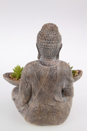 Décor Buddha Holding Succulents