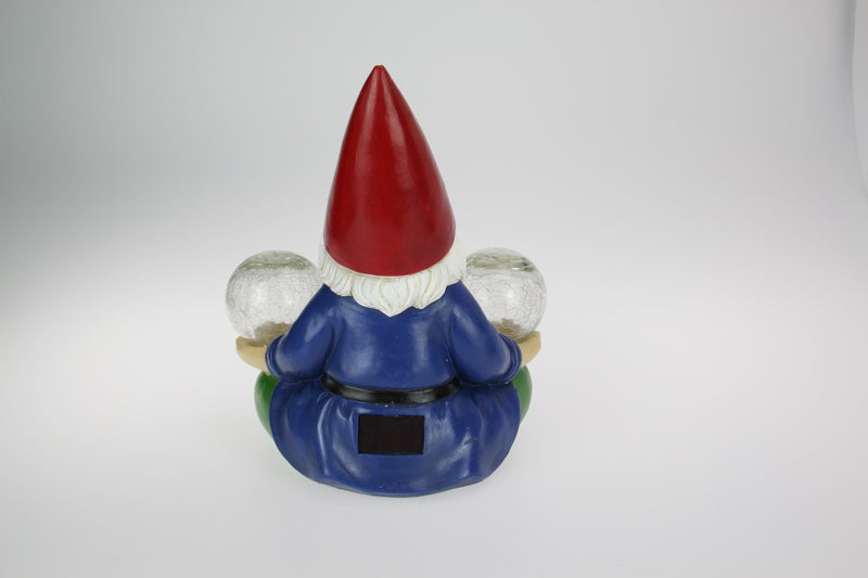 30cm Meditating Yoga Gnome with Twin Solar Light