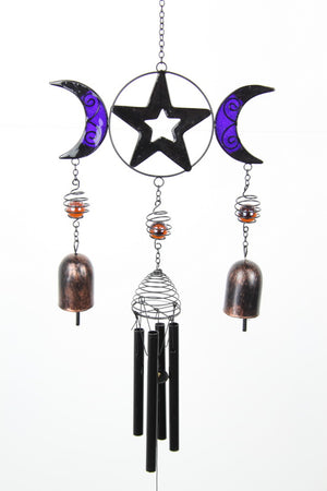 Triple Moon with Bells Wind Chime