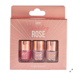 OXX Cosmetics 3 Piece Sparkling Rose Nail Polish Set