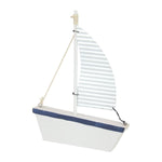 Navy and White Boat with Iron Sail