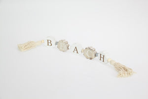 46cm Beach MDF Plaque with Tassels. Set of 2