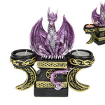 Pink Dragon Triple Moon Tealight Holder