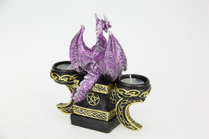 Pink Dragon Triple Moon Tealight Holder