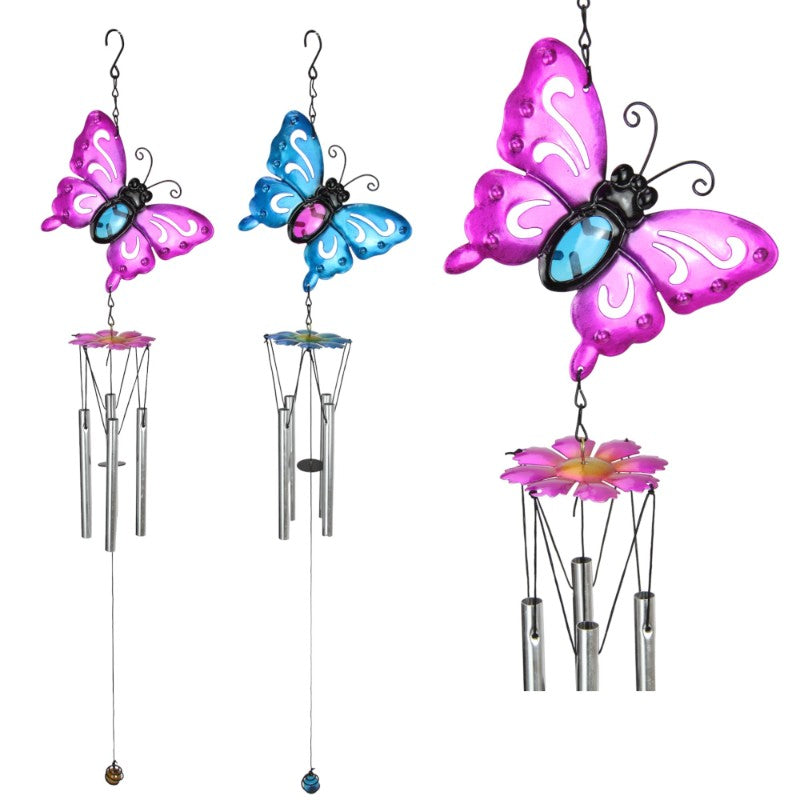 Stunning Butterfly with Glass & Metal Wind Chime