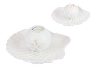 MDF Shell Decor Plate with Candle Holder