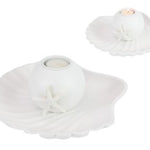 MDF Shell Decor Plate with Candle Holder