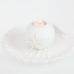 MDF Shell Decor Plate with Candle Holder