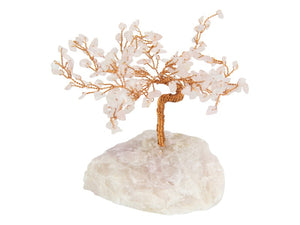 20cm Rose Quartz Gemstone Wish Tree 150 Gem Chips