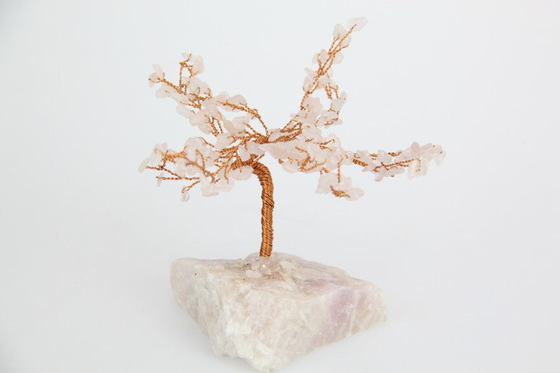 20cm Rose Quartz Gemstone Wish Tree 150 Gem Chips