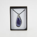 Agate Pendant with Silver Trim