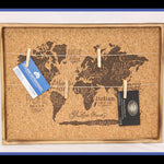 World Map Cork Peg Board