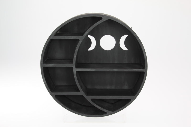 Hanging Black MDF Wiccan Triple Moon Shelf