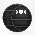 Hanging Black MDF Wiccan Triple Moon Shelf