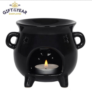 Black Cauldron Tea-Light Burner (Gift Boxed) + Free Wax Melts!🖤