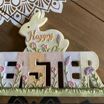 Ceramic Bunny on Easter Sign
