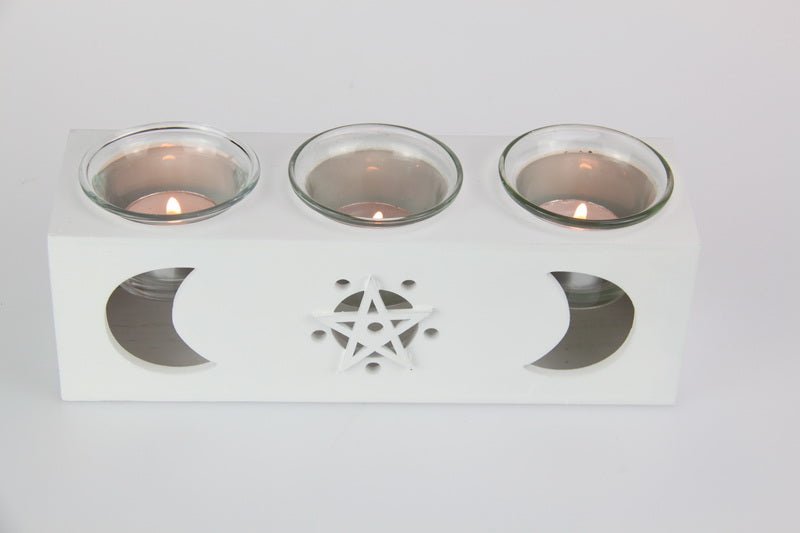 Triple moon candle holder