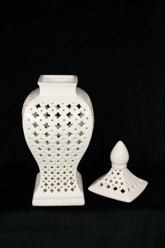 White Moroccan Temple Jar