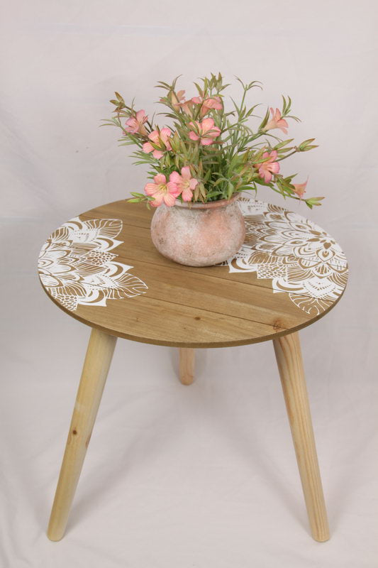 Table with White Mandala Print