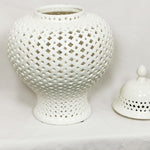 WHITE FILIGREE GINGER JAR 49cm