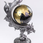 Silver Dragon with Spinning Globe