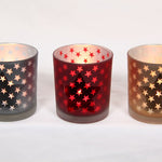 Starry night tea-light candle holder trio