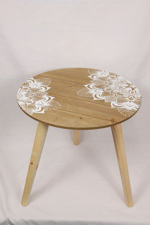 Table with White Mandala Print