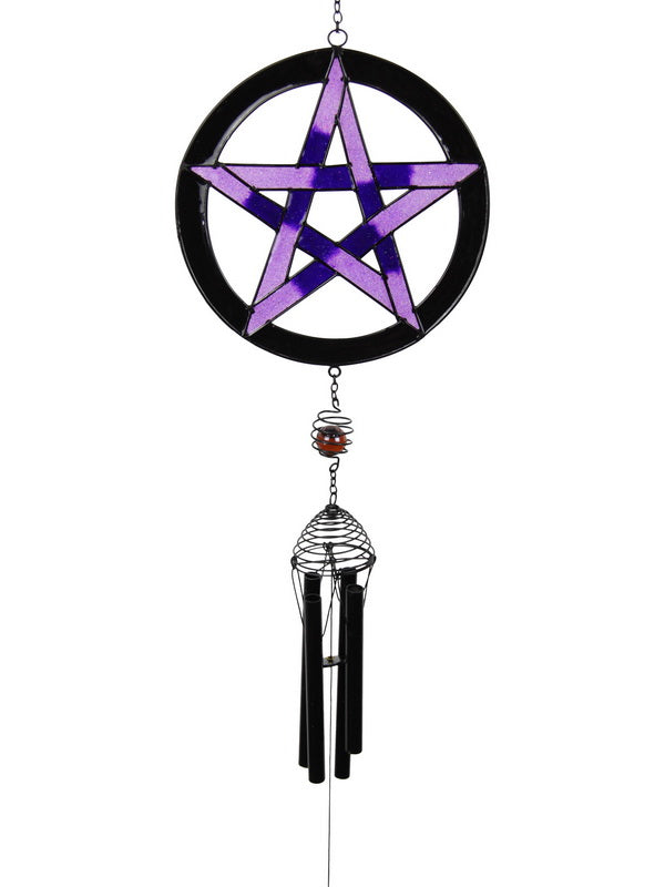 Purple Pentagram Wind Chime