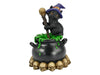 12cm Witch Cat Stirring Magic Cauldron