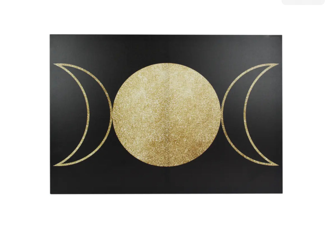 Triple moon canvas print wall art