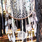 60cm Rattan/white Macrame Dream Catcher