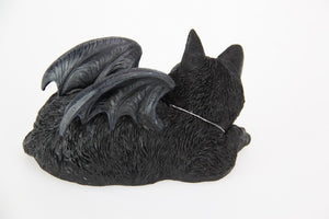 Sleeping Black Cat with Wings