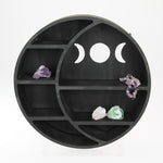 Hanging Black MDF Wiccan Triple Moon Shelf