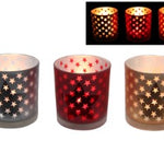 Starry night tea-light candle holder trio