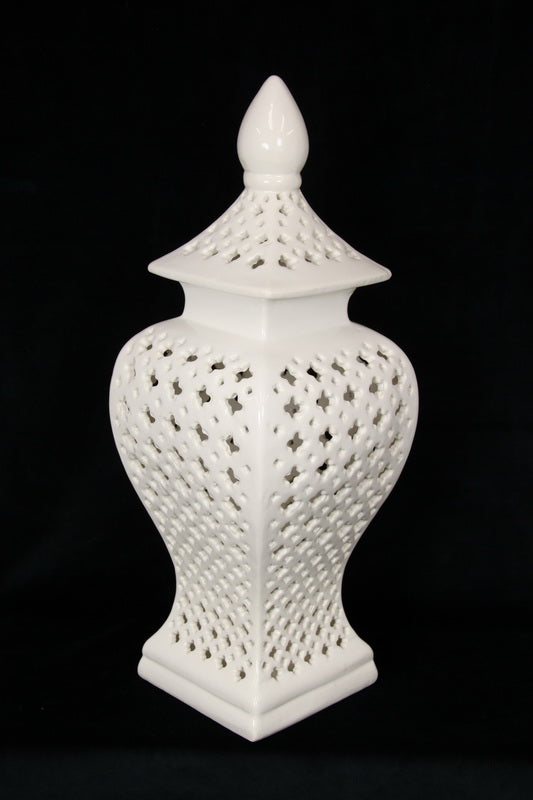 White Moroccan Temple Jar