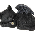Sleeping Black Cat with Wings