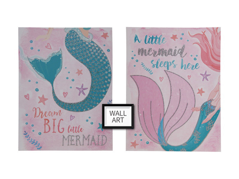 Mermaid set of 2 canvas prints