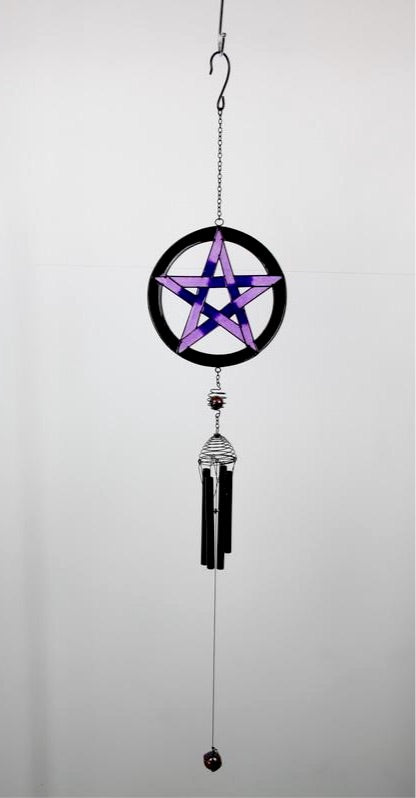 Purple Pentagram Wind Chime