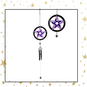 Purple Pentagram Wind Chime