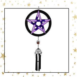 Purple Pentagram Wind Chime