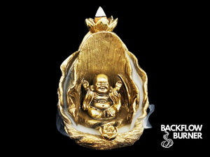Gold Happy Buddha Backflow Burner